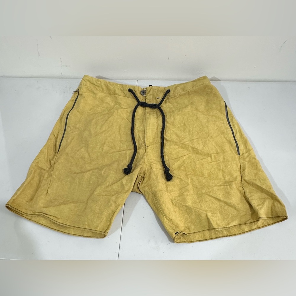 SOMONTE Men's Yellow Drawstring Shorts